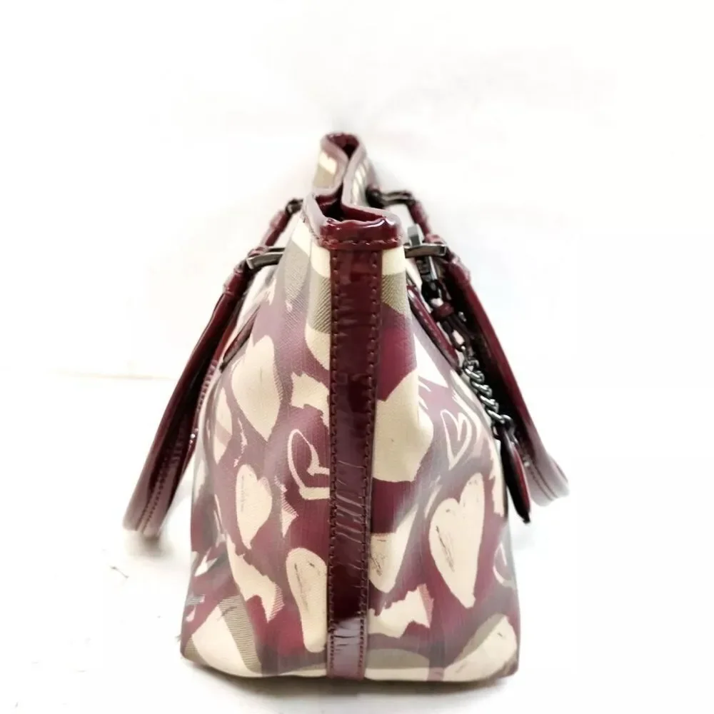 Burberry Ltd Edition Patent Painted Heart Supernova Coated Canvas Nickie Tote
